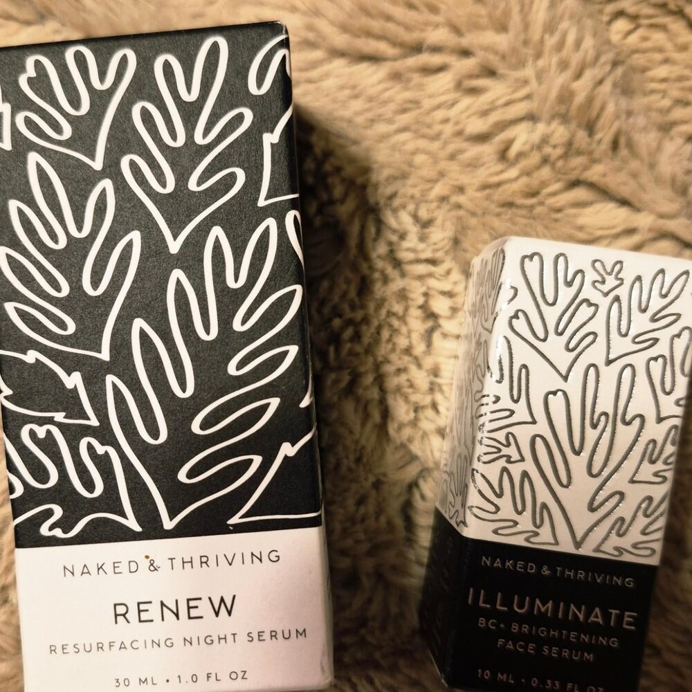 Naked & Thriving Renew Resurfacing Night Serum & the Illuminate BC+ Brightening